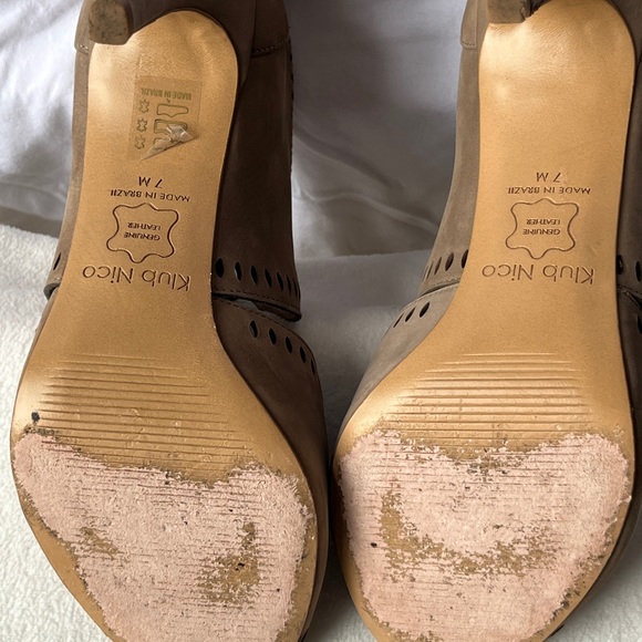 Klub Nico Mallia Open Toe Cut out Pumps Dress High Heel Booties - Nubuck - 7 sz - Picture 11 of 11